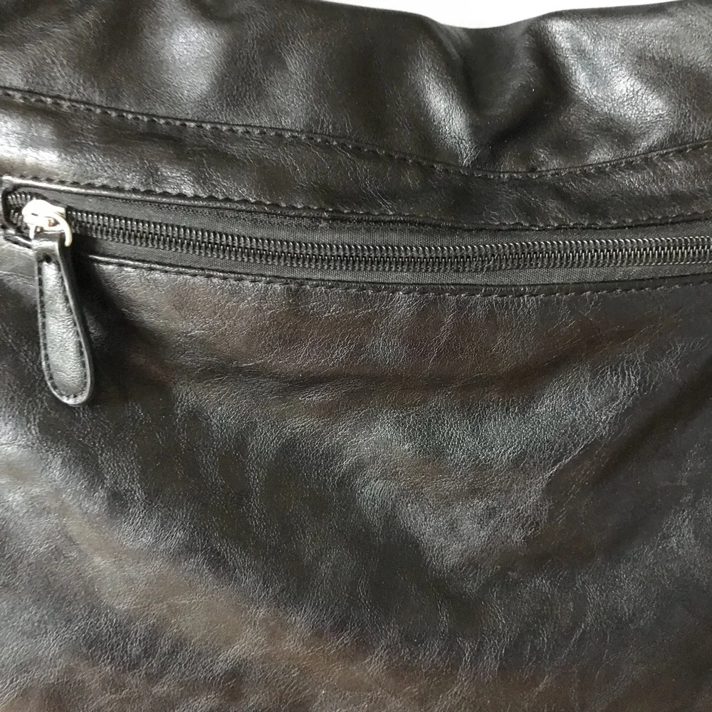 Faux leather satchel